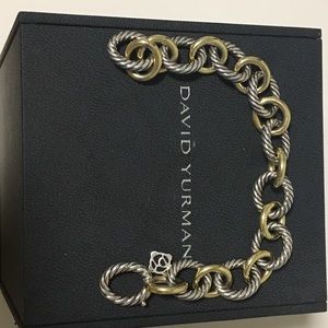 David Yurman gold and silver chain bracelet